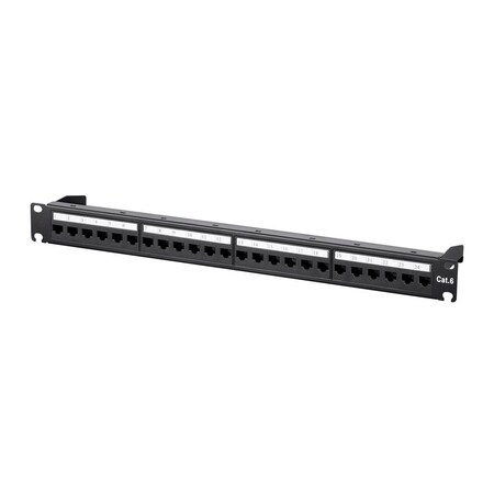 Monoprice 24 Port Cat6 UTP Patch Panel_ 1U_ Toolless_ Rotary Type_ with Wire Sup 35430